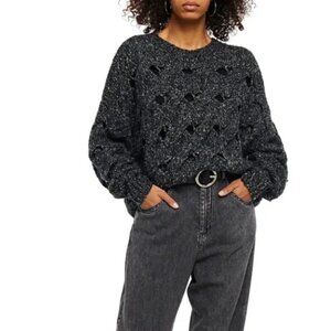 Isabel Marant Étoile Sineady Oversized Marled Cable Knit Sweater
